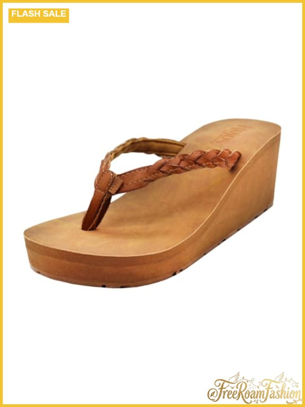 Women's High Wedge Platform Sandals Braided Faux Leather Ankle Strap